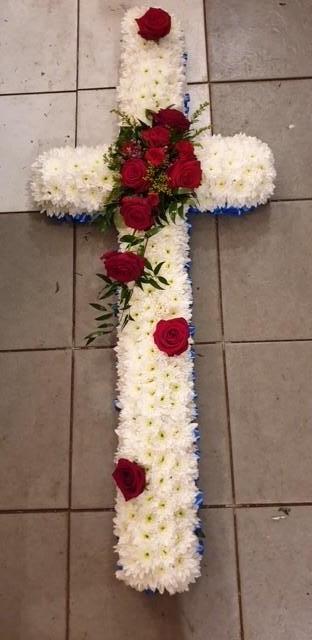 Traditional Red Roses Cross