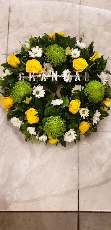 Green and Yellow Loose Open Wreath