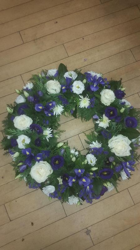 Purple and White Wreath