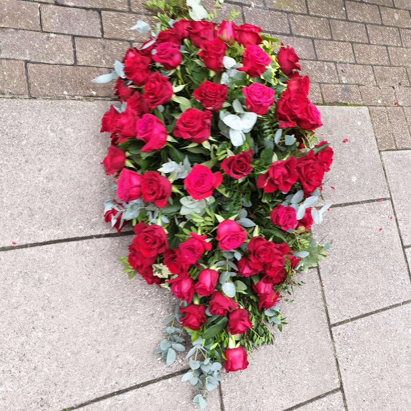 Rose And Foliage Coffin Spray