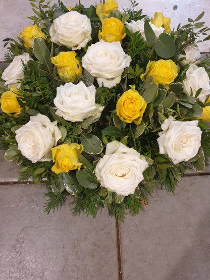 Yellow and White Rose Posy