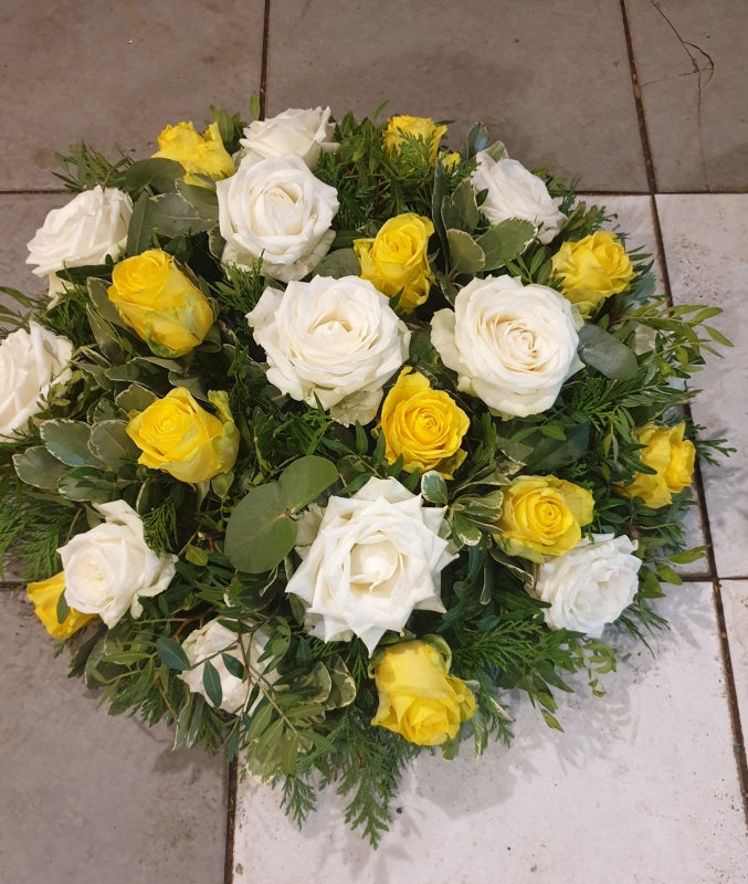 Yellow and White Rose Posy