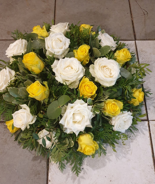 Yellow and White Rose Posy